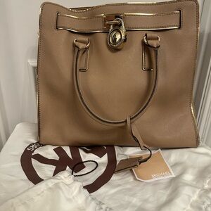 Michael Kors Gold-Accented Tan Tote